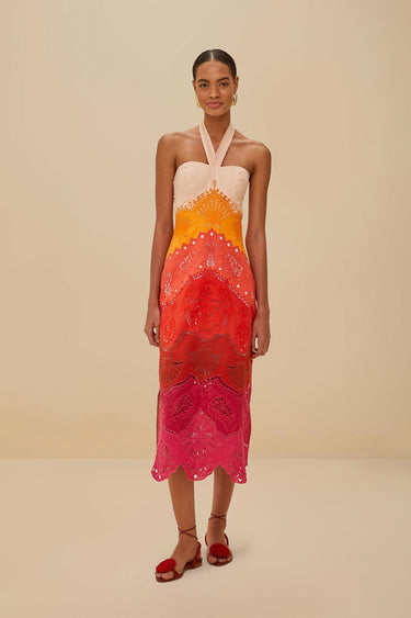 Summer Gradient Richelieu Ombre Midi Dress-Dresses-Farm Rio-Debs Boutique